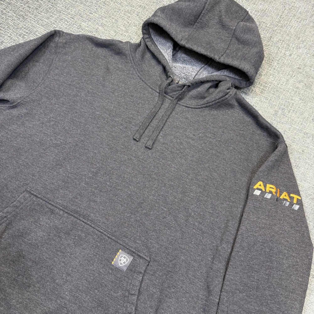 Ariat Hoodie Mens Large Charcoal Rebar Workman Pullover Water Repellent 10020794